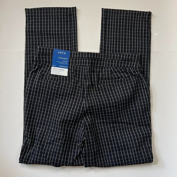 Apt.9 Straight Leg Mid-Rise Window Pane "Tummy Control" Pants 6P NWT - Picture 5 of 5